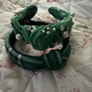 Emerald Green Embellished Headband Set